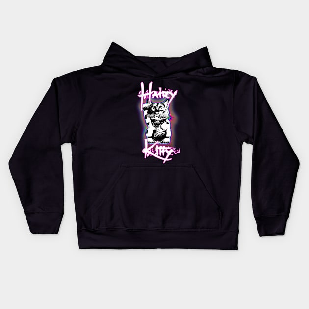 Hairy (Lucky) Kitty Design Kids Hoodie by Harakiri's Merch